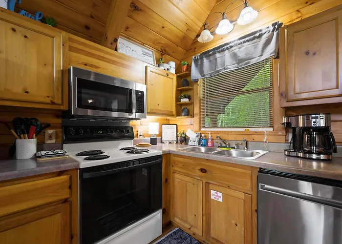 Private Studio Log Cabin! Mountain View, Hot Tub, Fireplace, Honeymoon!